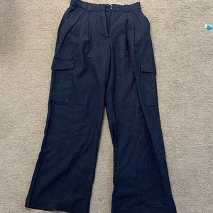 Linen cargo trousers